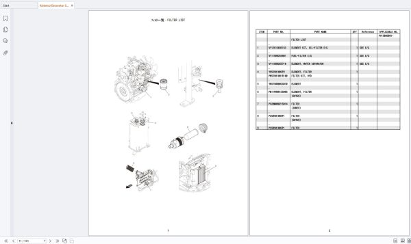 Kobelco Excavator SK26SR 7 Parts Manual S3PV00052ZE05 (2)