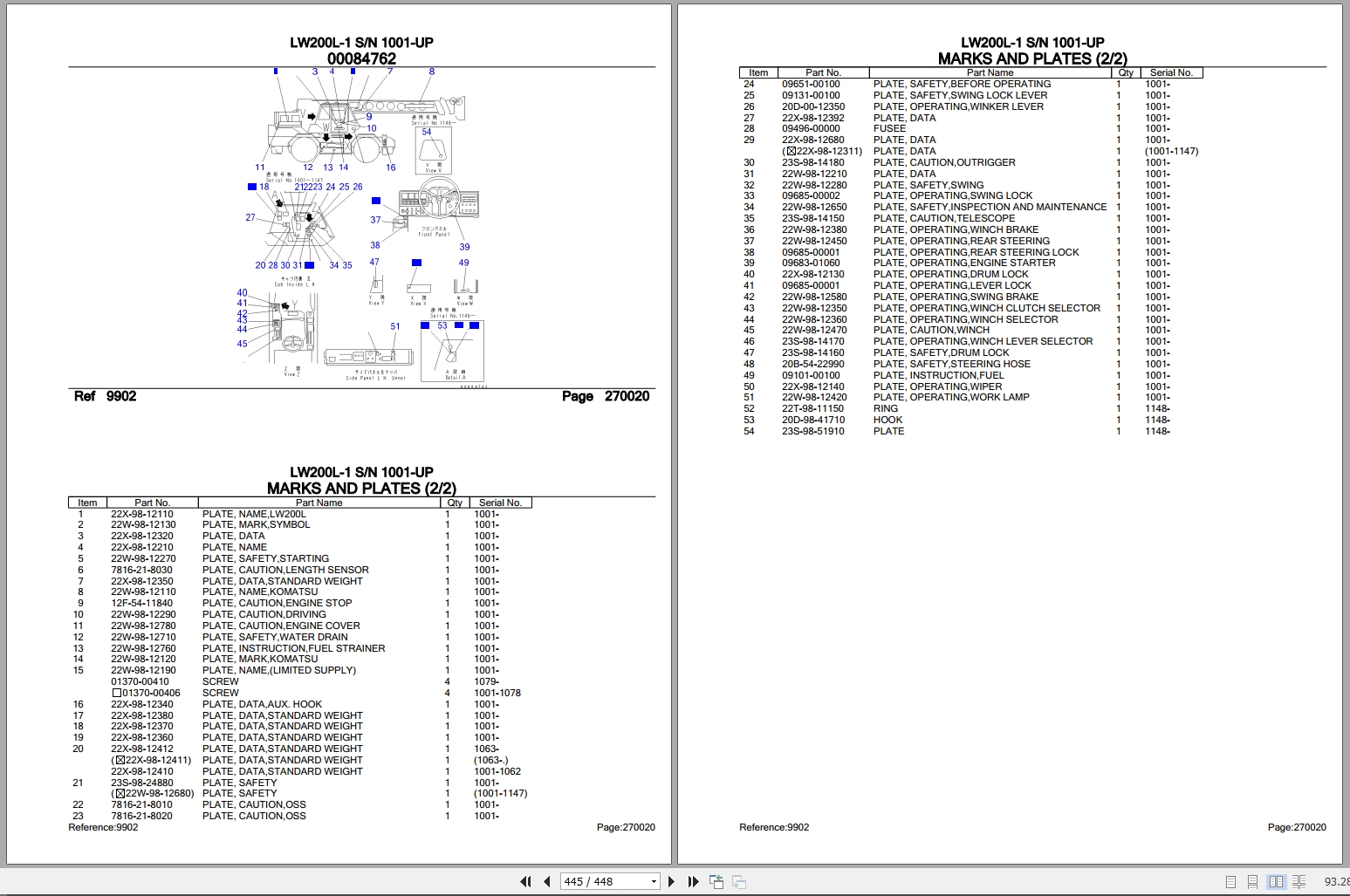 Komatsu Cranes LW200L 1 SN 1001 UP Parts Catalog (3)