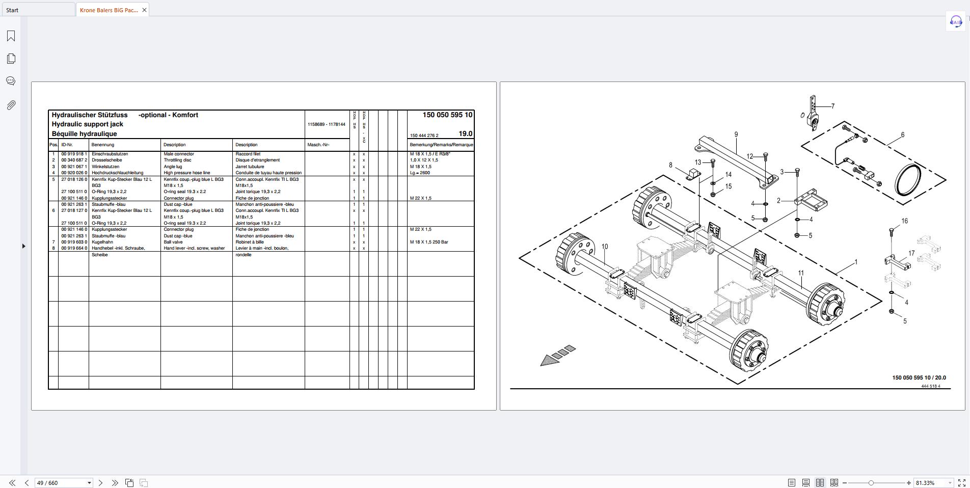 Krone Balers BiG Pack 1290 HDP HS XC Spare Parts Catalog 150050595 10 DE EN FR (2)