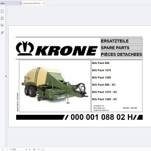 Krone Balers BiG Pack 890 1270 1290 XC Spare Parts Catalog 150050079 02 DE EN FR (1)