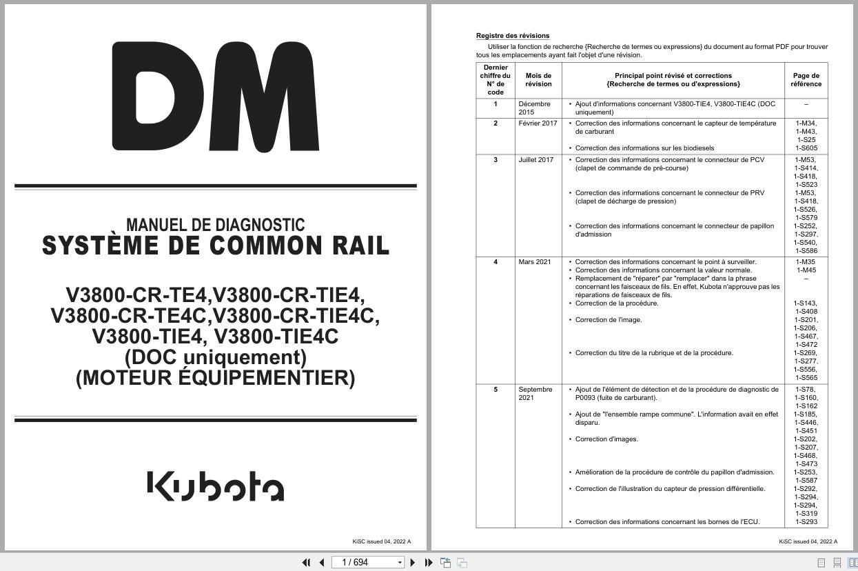 Kubota Engine V3800 CR TE4 to V3800 TIE4C Diagnostic Manual 9Y110 02906 FR (1)