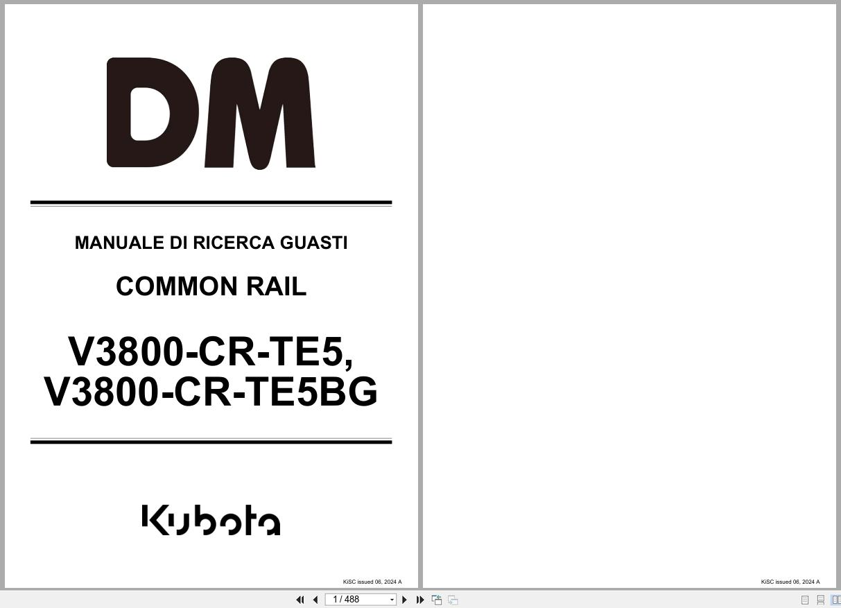 Kubota Engine V3800 CR TE5 V3800 CR TE5BG Diagnostic Manual 9Y310 00156 IT (1)
