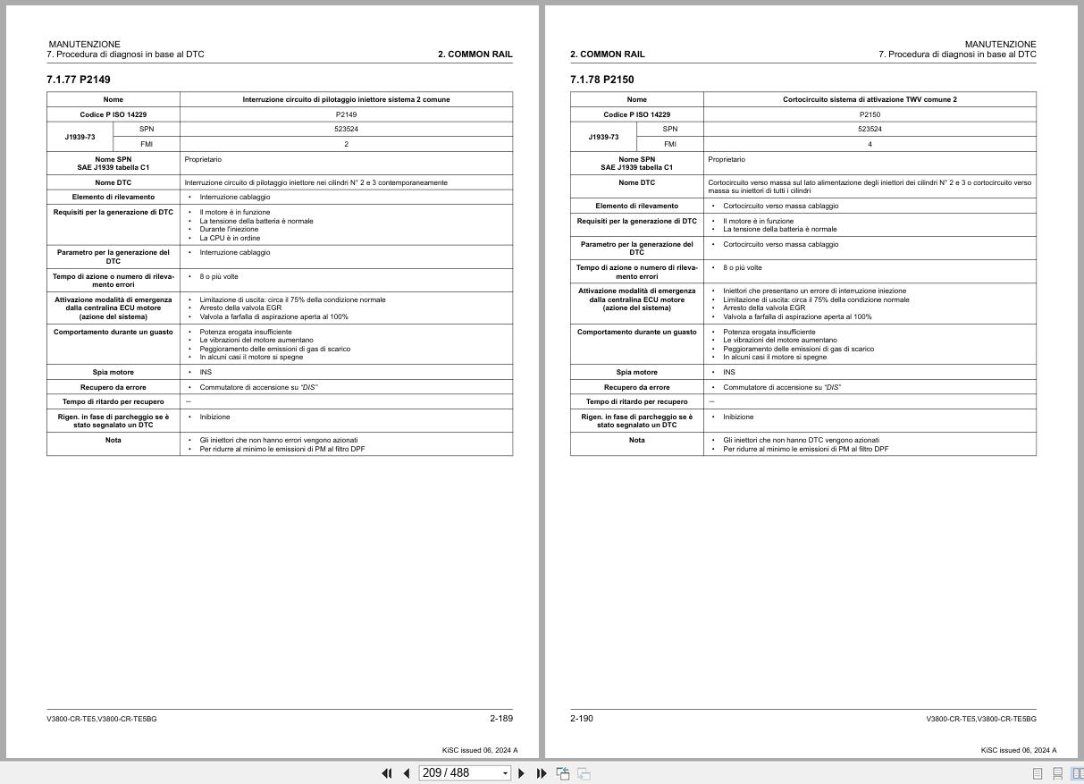 Kubota Engine V3800 CR TE5 V3800 CR TE5BG Diagnostic Manual 9Y310 00156 IT (2)
