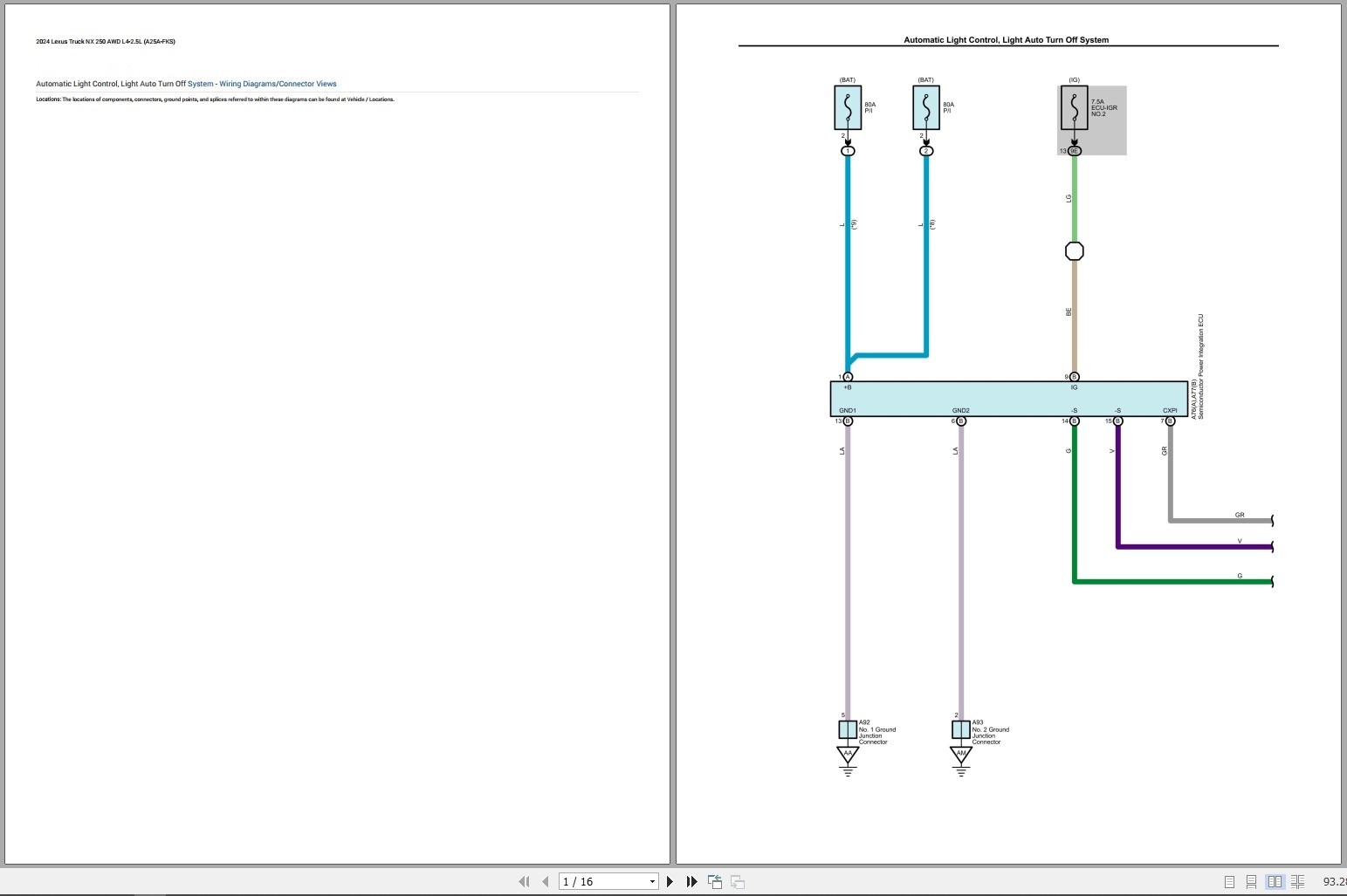 Lexus NX 250 2024 AWD L4 2.5L (A25A FKS) Electrical Schematic (2)