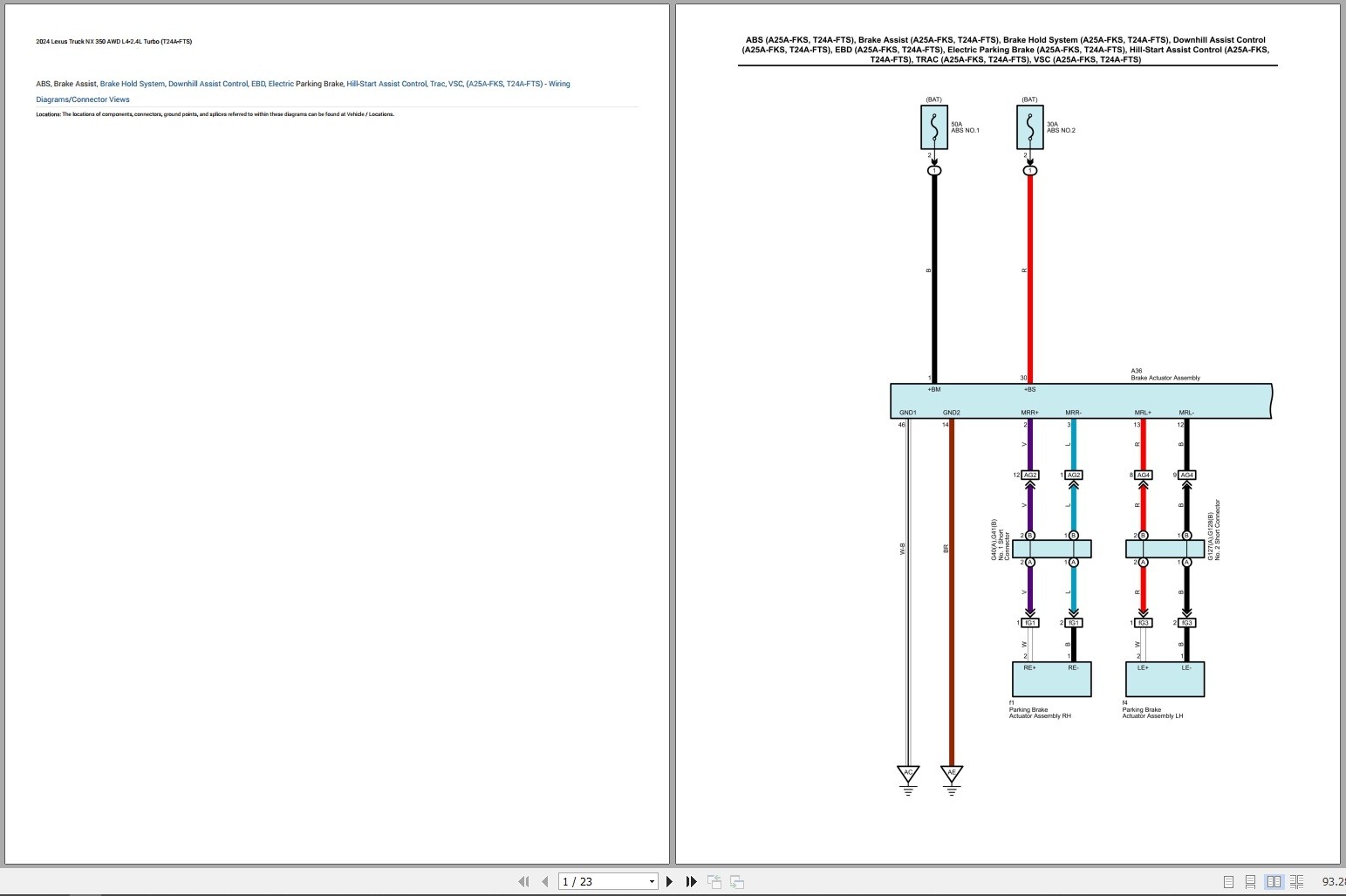 Lexus NX 350 2024 AWD L4 2.4L Turbo (T24A FTS) Electrical Schematic (1)