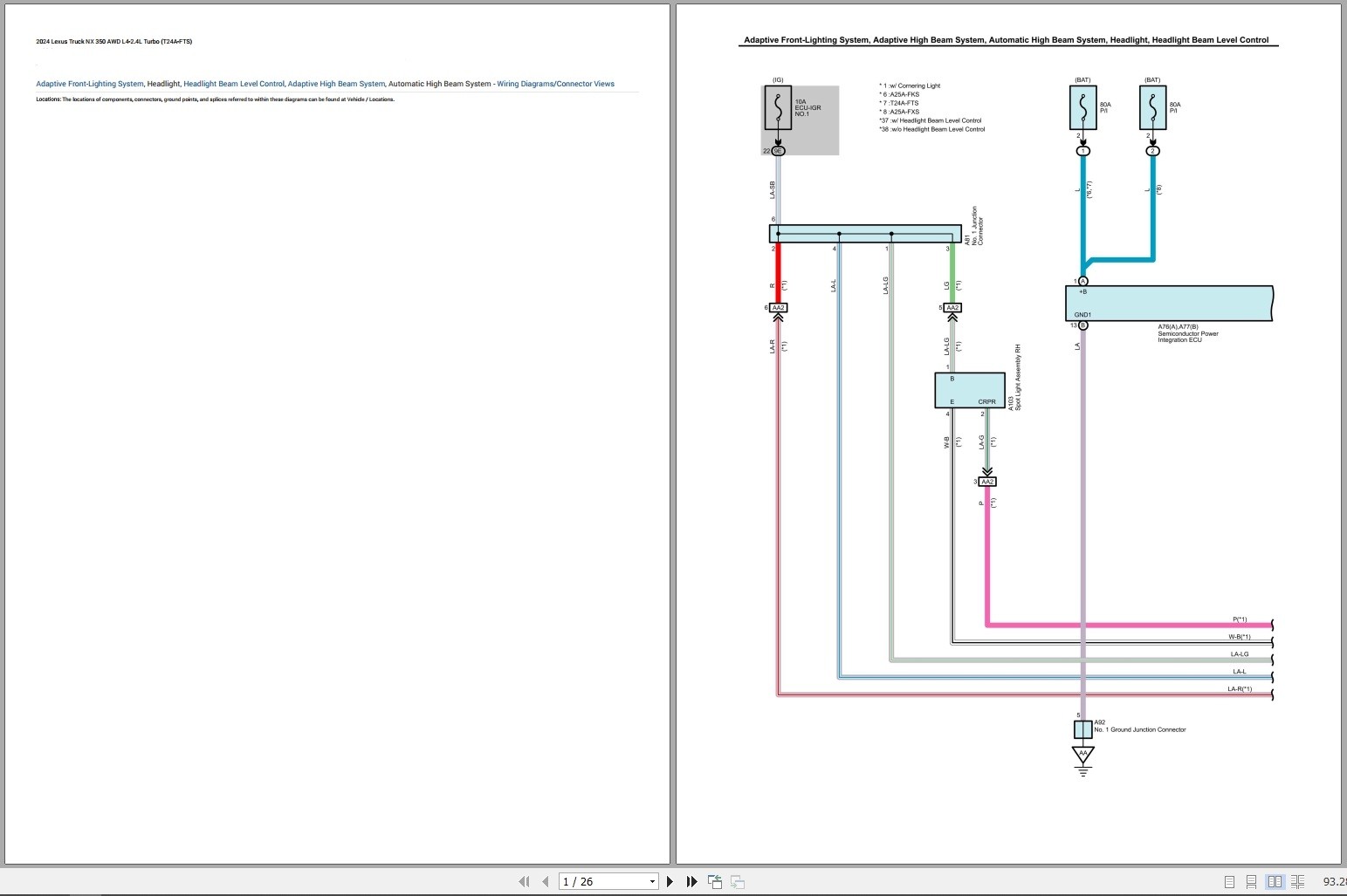 Lexus NX 350 2024 AWD L4 2.4L Turbo (T24A FTS) Electrical Schematic (2)