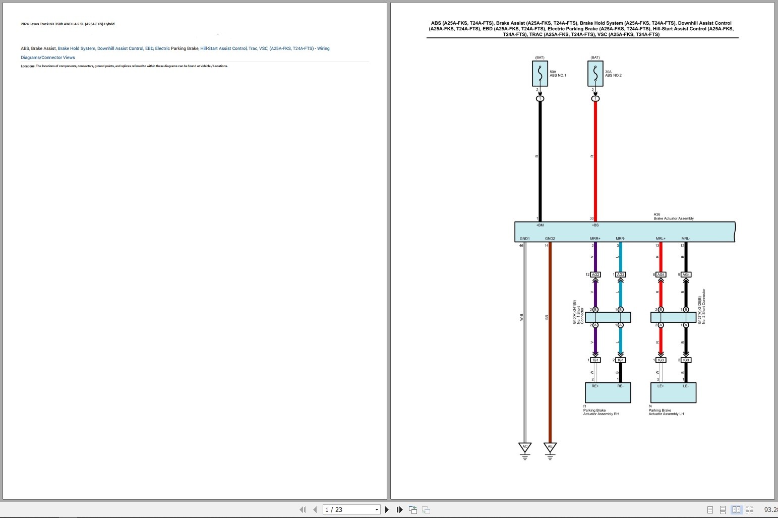 Lexus NX 350h 2024 AWD L4 2.5L (A25A FXS) Hybrid Electrical Schematic (1)