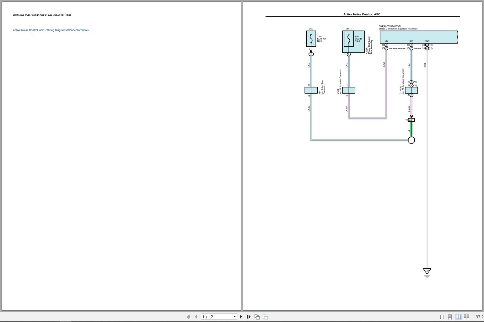 Lexus RX 350h AWD 2024 L4 2.5L (A25A FXS) Hybrid Electrical Schematic (1)