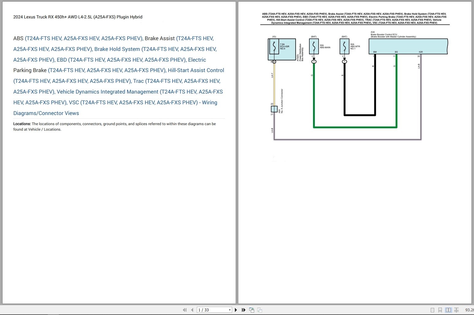 Lexus RX 450h+ 2024 AWD L4 2.5L (A25A FXS) Plugin Hybrid Electrical Schematic (1)