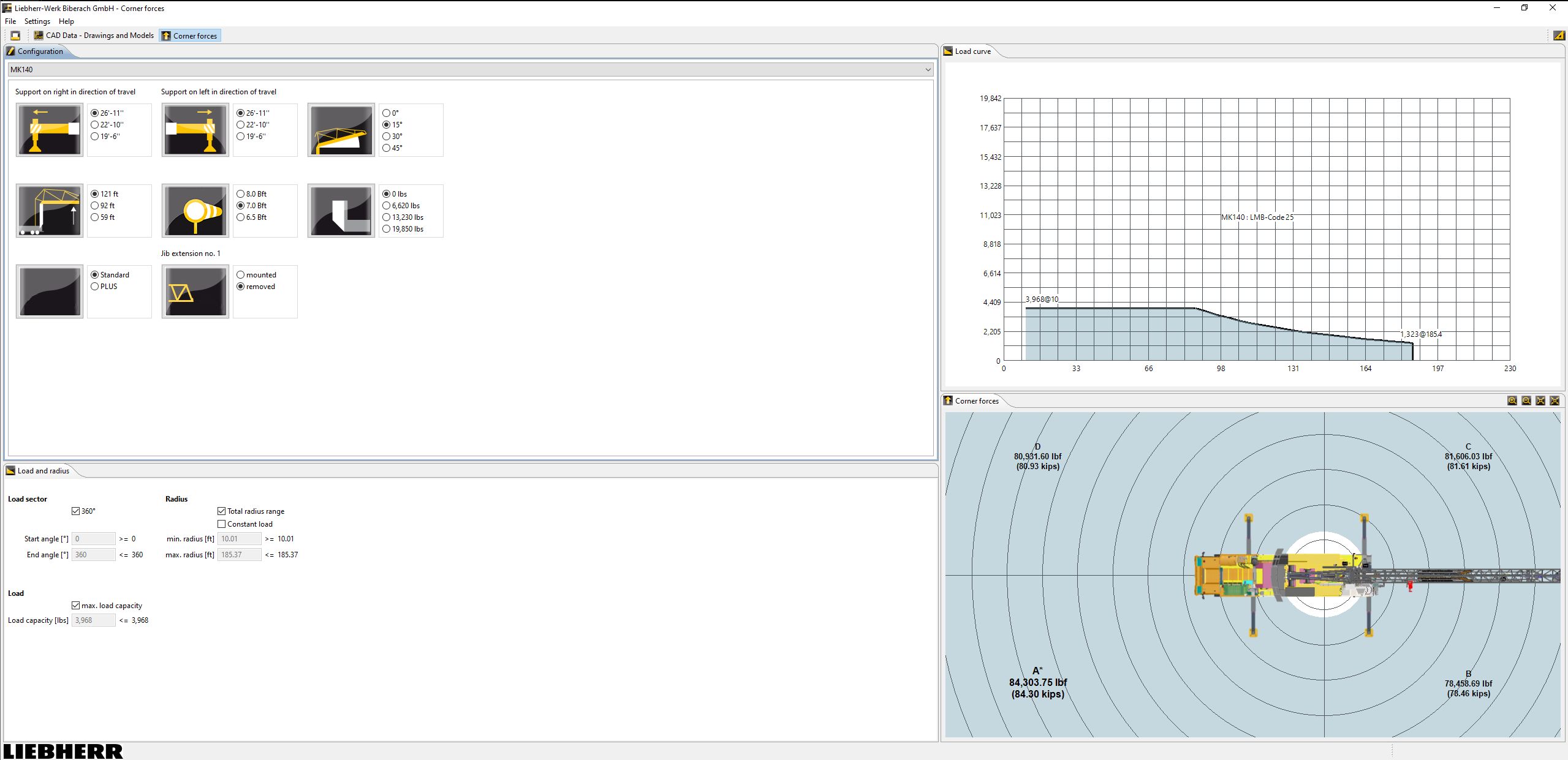 Liebherr MK Planner V4.1.0 08.2024 Only Application Calculation of Corner 9