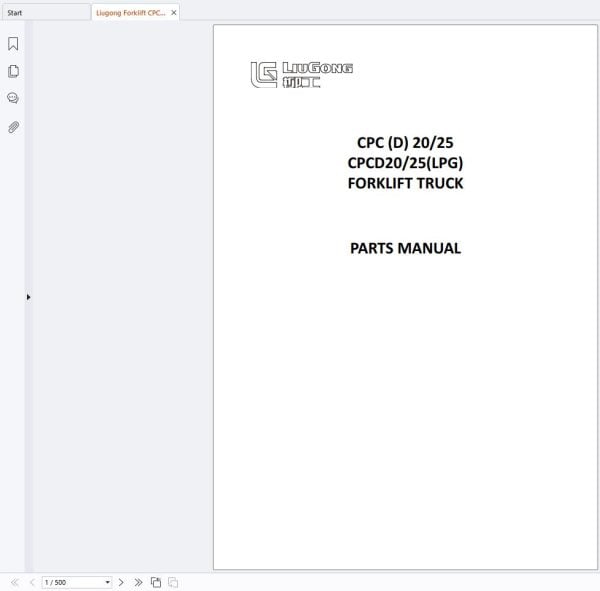 Liugong Forklift CPCD20 CPCD25 CPC20 CPC25 LPG Parts Manual and Schematics (1) Liugong Forklift Cpcd20 Cpcd25 Cpc20 Cpc25 Lpg Parts Manual And Schematics (1)