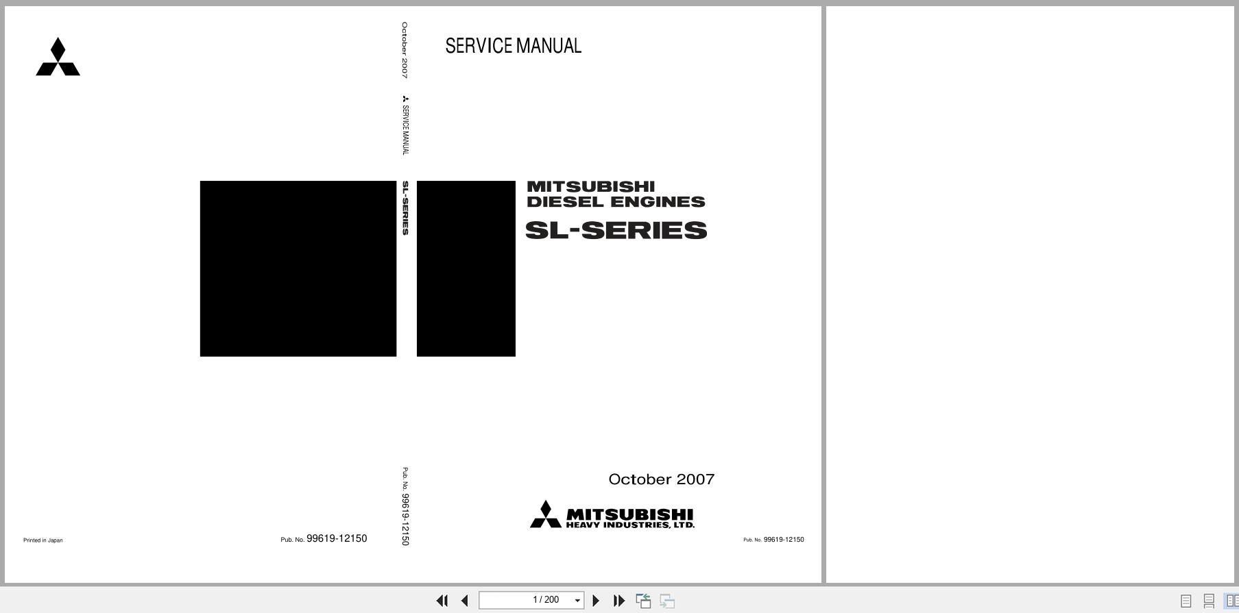 Mitsubishi Engine SL Series S3L to S4L2 T Service Manual 99619 12150 2007 (1)
