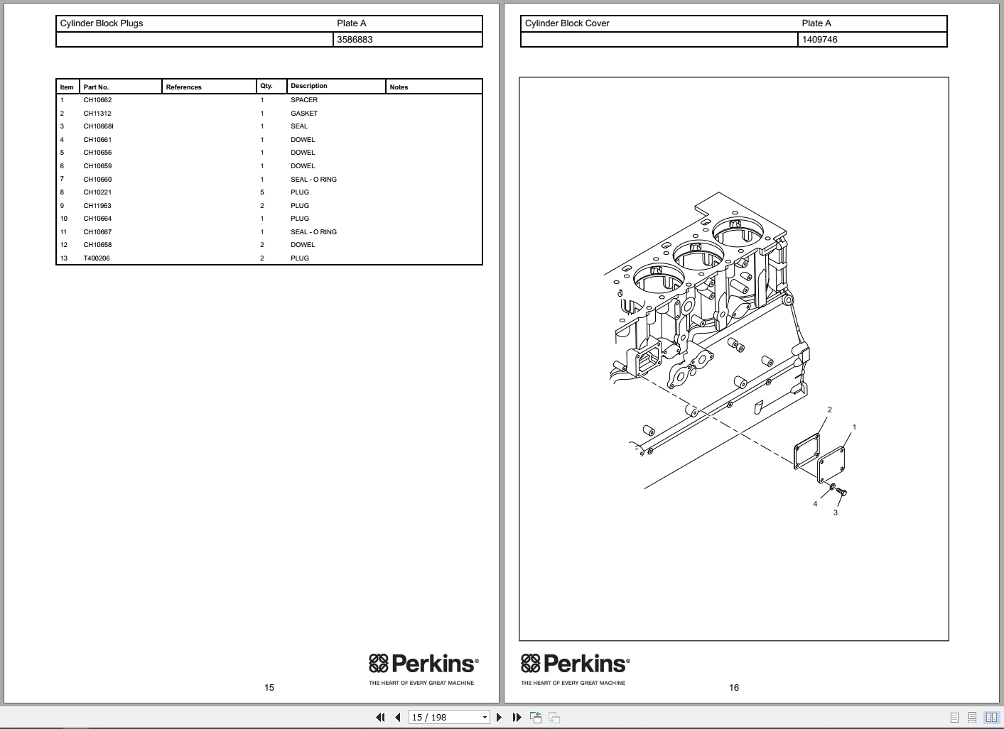 Perkins Engine 2806A E18TTAG4 Parts Book JGEF8099 2023 2