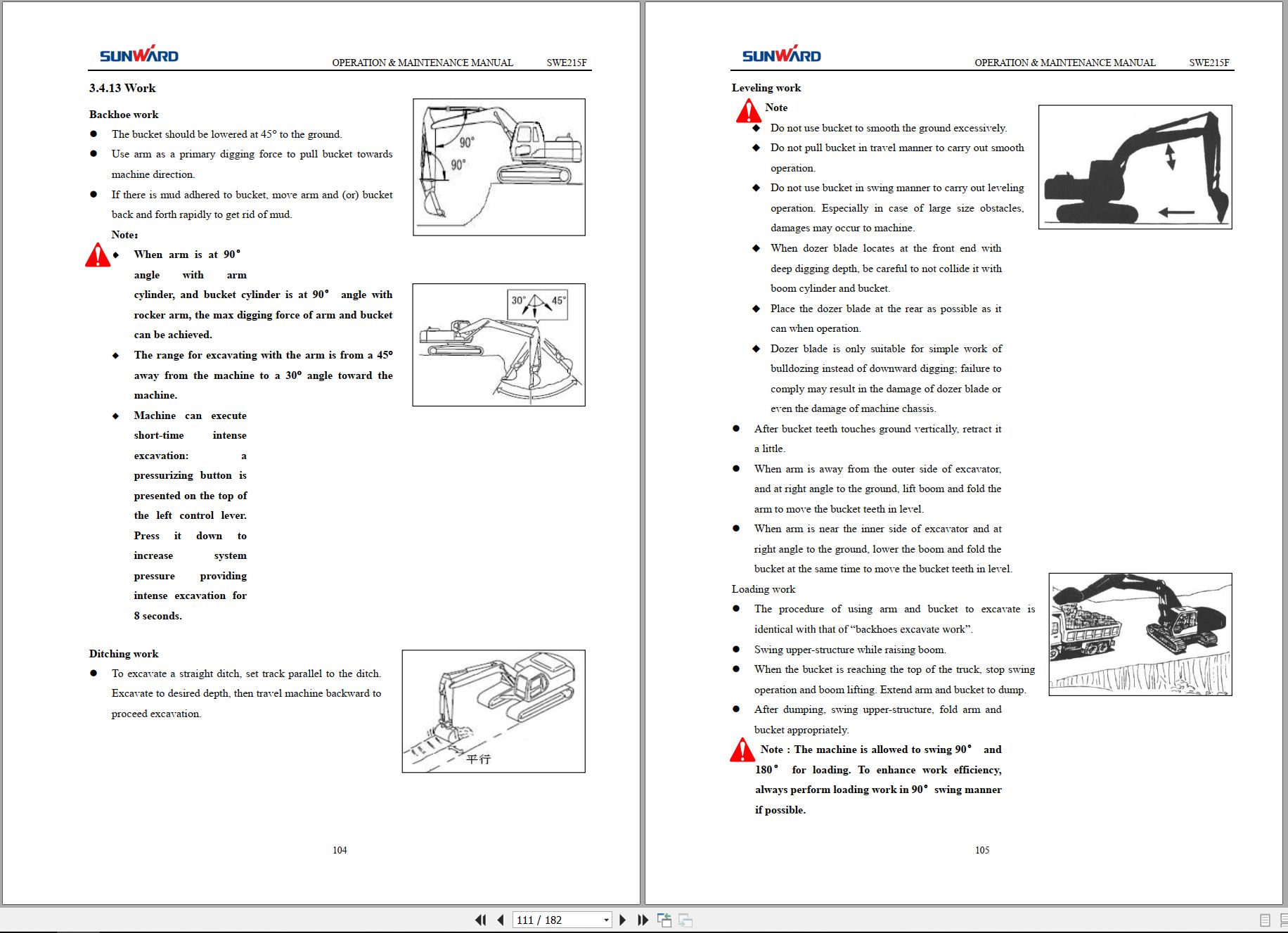 Sunward Excavator SWE215F Operation Maintenance Manual 2020 (2)