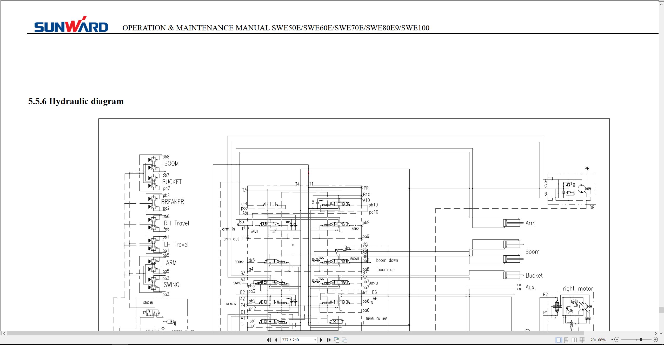 Sunward Hydraulic Excavator SW50E to SW100E Operation Maintenance Manual 2019 (4)
