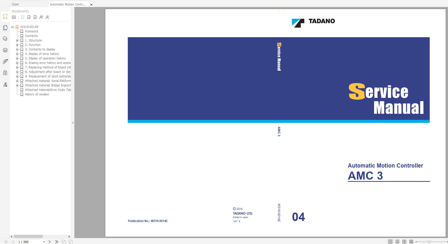 Tadano Automatic Motion Controller AMC 3 Service Manual W319 0014E (1)