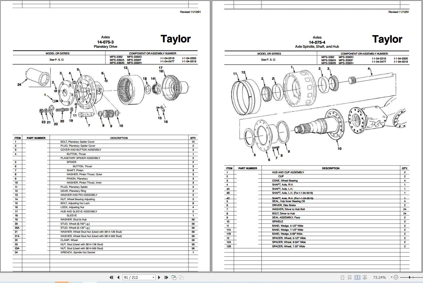 Taylor Container Handler TEC950L Parts Catalog 1994 (2)