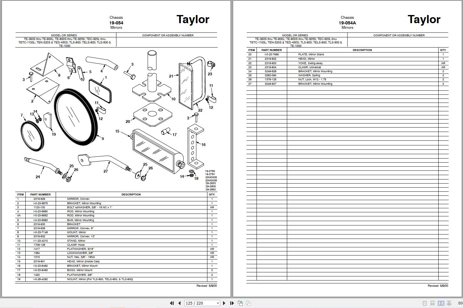 Taylor Container Handler TEC950L Parts Catalog 1995 (2)