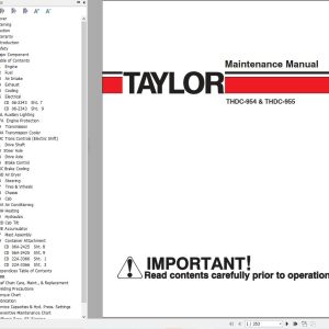 Taylor Container Handler THDC 954 THDC 955 Maintenance Manual (1)