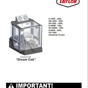 Taylor Container Handler X 180S 360L to XH 1000 Operator Manual (1)