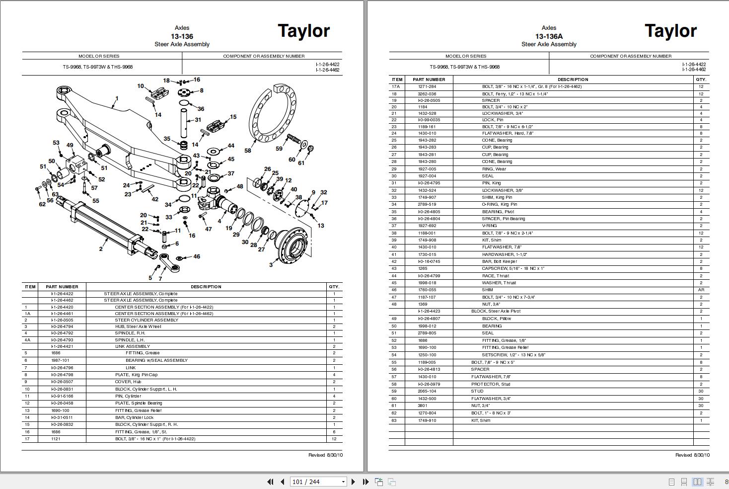Taylor Reach Stackers TS9972 Parts Catalog 2011 (2)