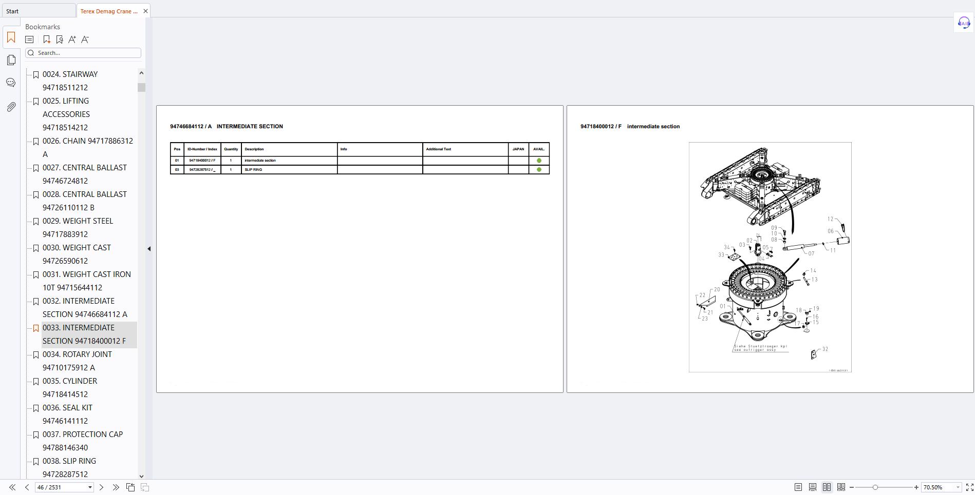 Terex Demag Crawler Crane CC 6800 SN 52026.1 Spare Parts Catalog (2)