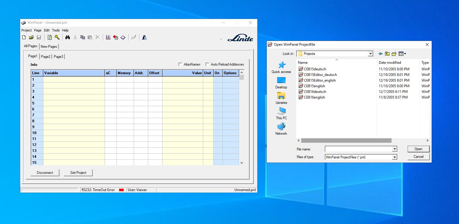 Terex Linde WinPanel 1.5.1 2005 and Project Database Program 1