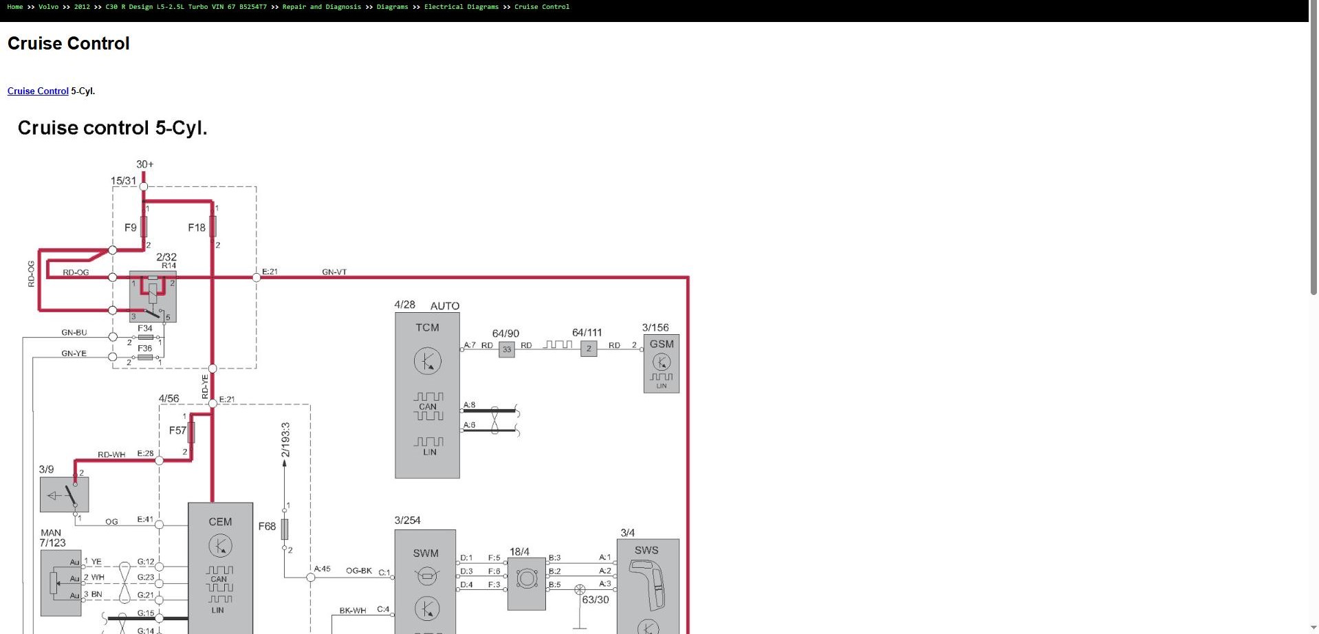 Volvo C30 R Design L5 2.5L Turbo 2012 VIN 67 B5254T7 Parts Repair Diagnosis Manual (5)