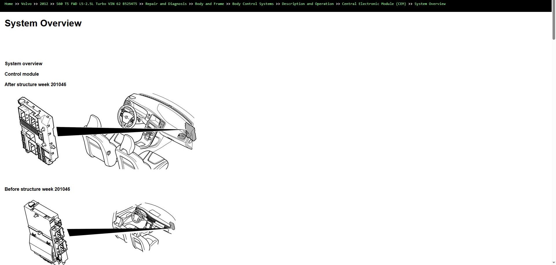 Volvo S60 T5 FWD L5 2.5L Turbo 2012 VIN 62 B5254T5 Parts Repair Diagnosis Manual (3)