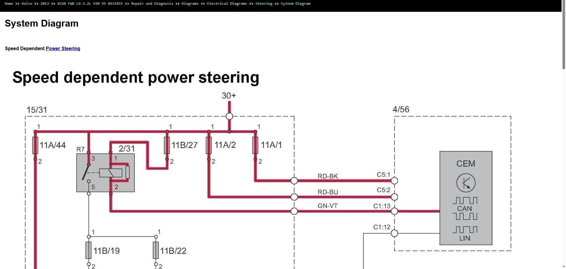 Volvo XC60 FWD L6 3.2L 2013 VIN 95 B6324S5 Parts Repair Diagnosis Manual (5)