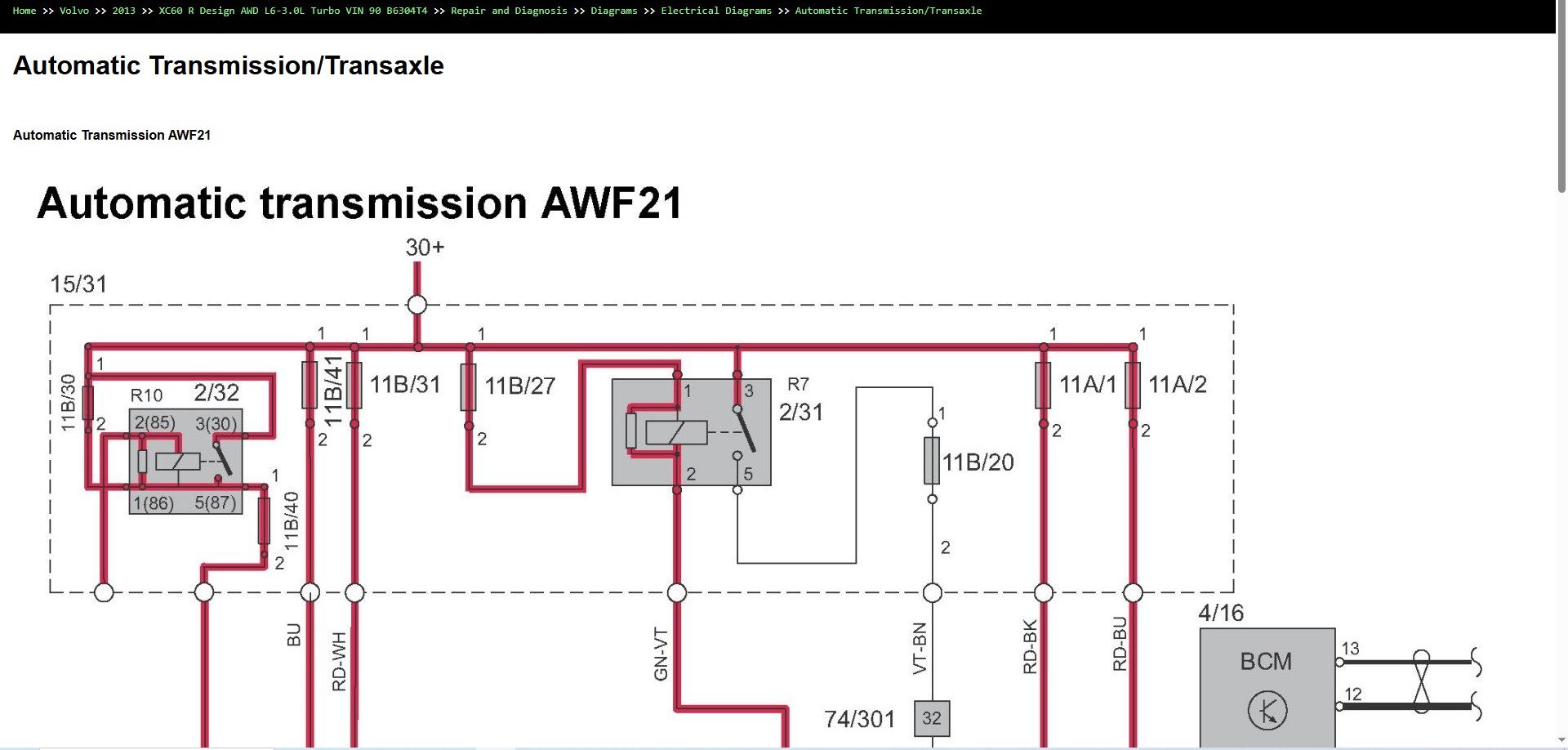 Volvo XC60 R Design AWD L6 3.0L Turbo 2013 VIN 90 B6304T4 Parts Repair Diagnosis Manual (5)