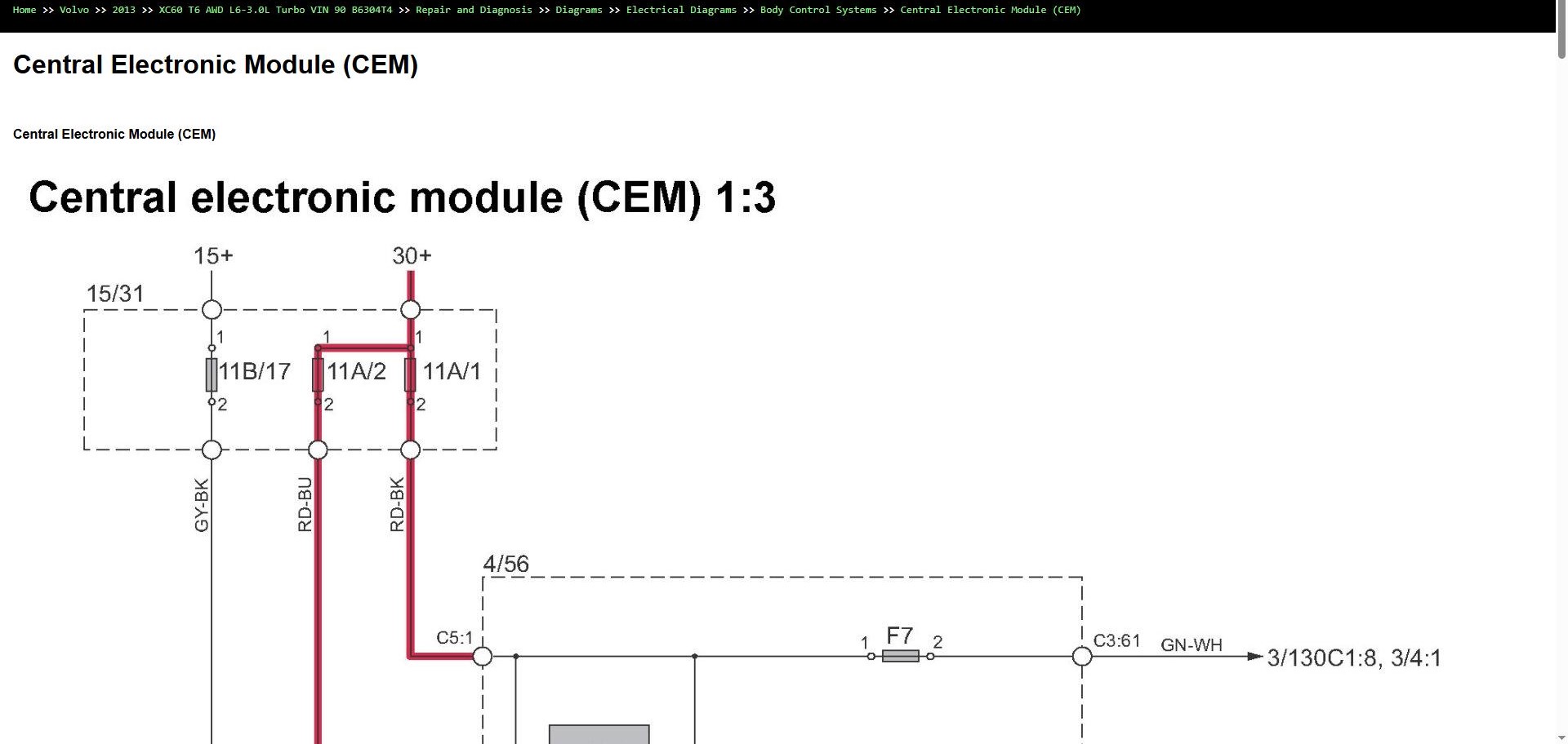 Volvo XC60 T6 AWD L6 3.0L Turbo 2013 VIN 90 B6304T4 Parts Repair Diagnosis Manual (6)