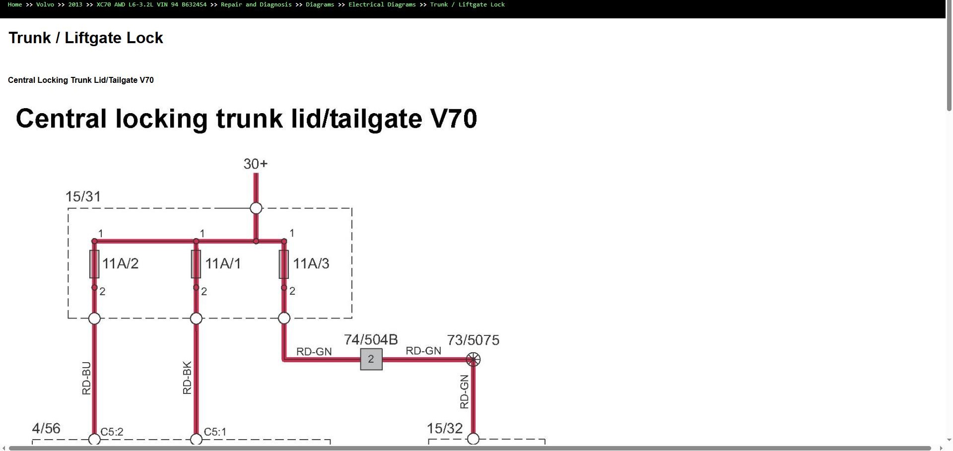 Volvo XC70 AWD L6 3.2L 2013 VIN 94 B6324S4 Parts Repair Diagnosis Manual (5)