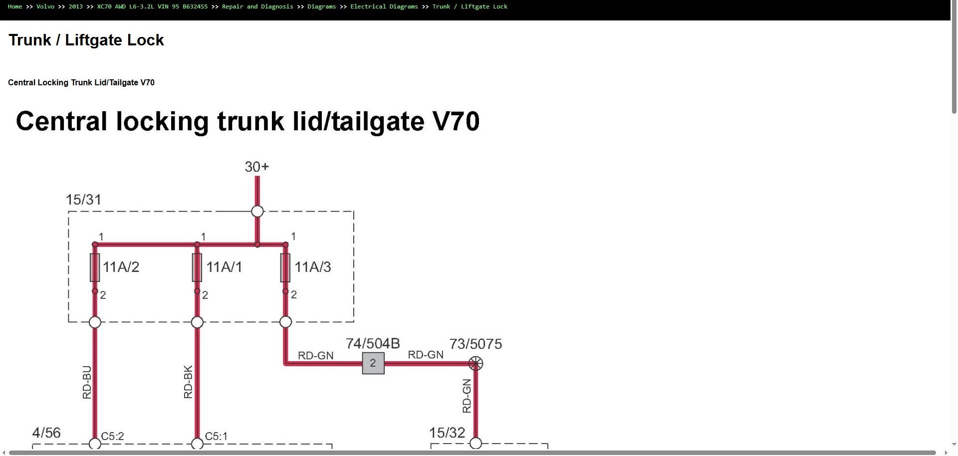 Volvo XC70 AWD L6 3.2L 2013 VIN 95 B6324S5 Parts Repair Diagnosis Manual (5)