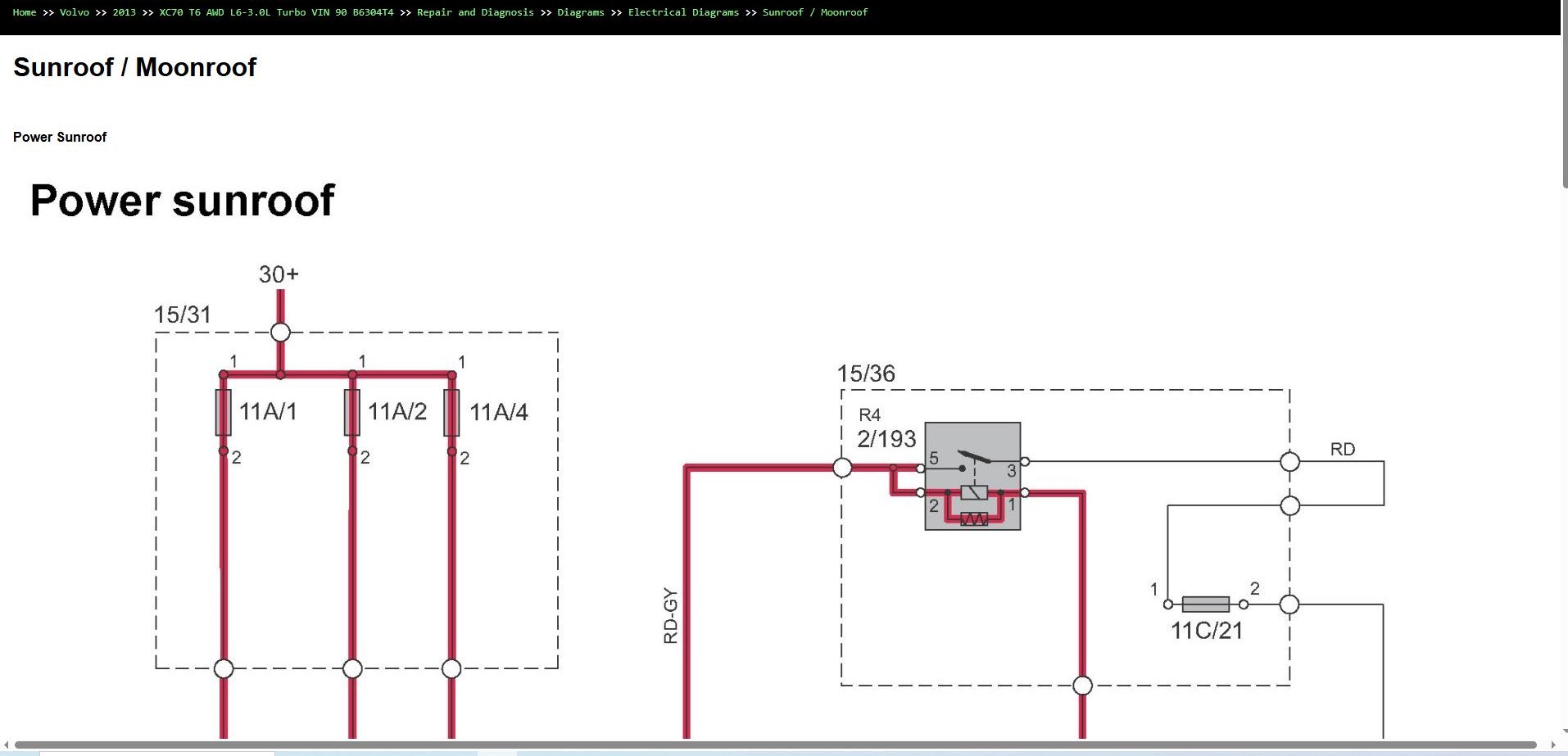 Volvo XC70 T6 AWD L6 3.0L Turbo 2013 VIN 90 B6304T4 Parts Repair Diagnosis Manual (5)