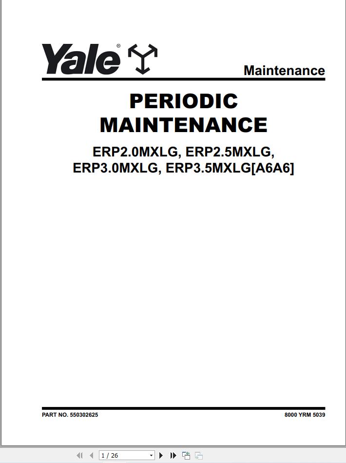 Yale ERP2.0MXLG ERP2.5MXLG ERP3.0MXLG ERP3.5MXLG (A6A6) Service Manual (2)
