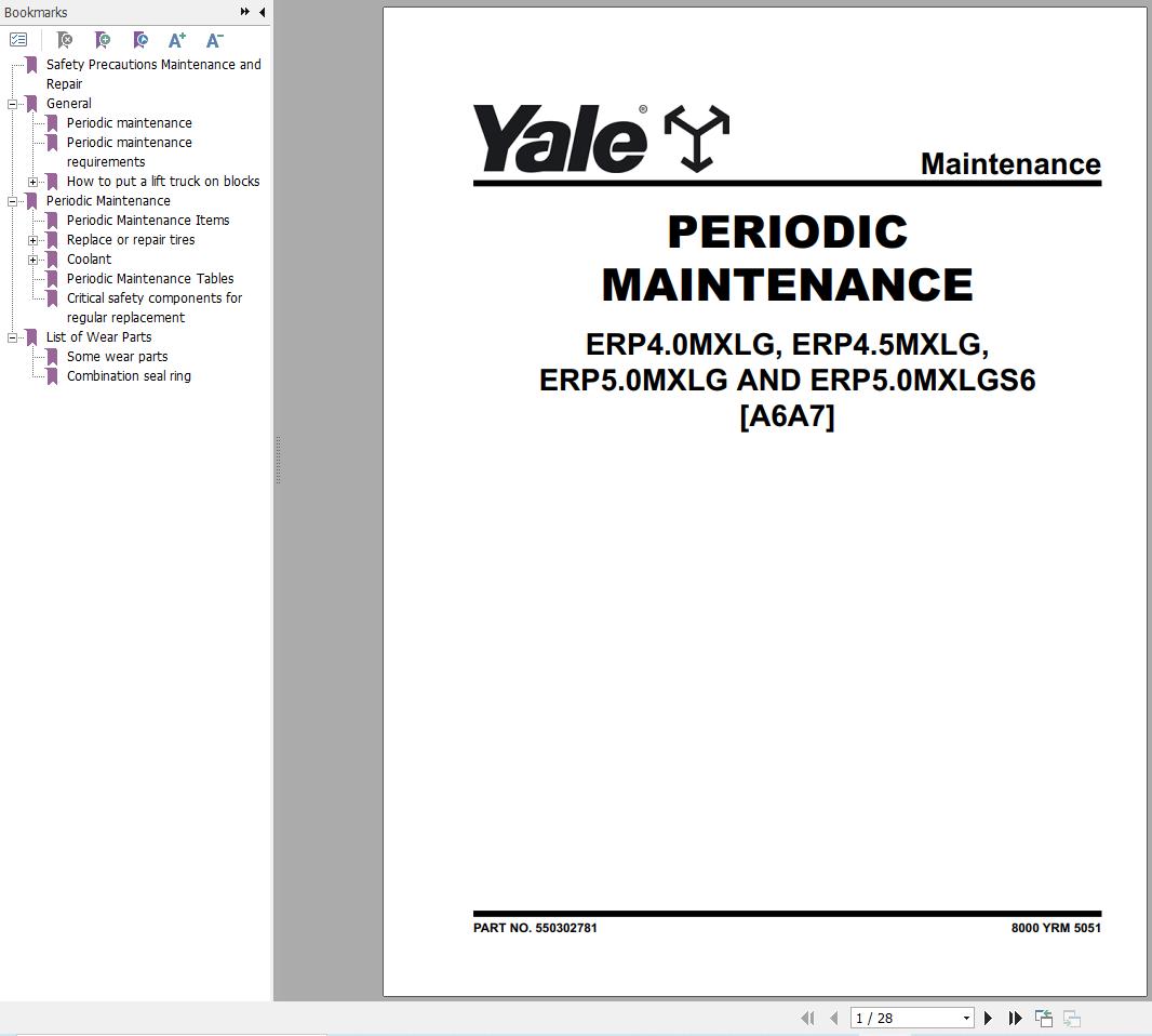 Yale ERP4.0MXLG ERP4.5MXLG ERP5.0MXLG ERP5.0MXLGS6 (A6A7) Service Manual 2024 (2)