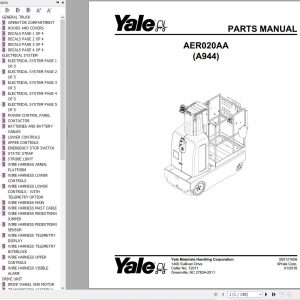 Yale Forklift AER020AA (A944) Parts Manual (1)