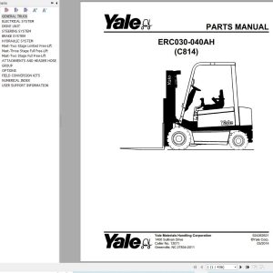 Yale Forklift ERC030AH ERC040AH (C814) Parts Manual (1)
