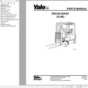 Yale Forklift ERC20AGF ERC30AGF (E108) Parts Manual (1)