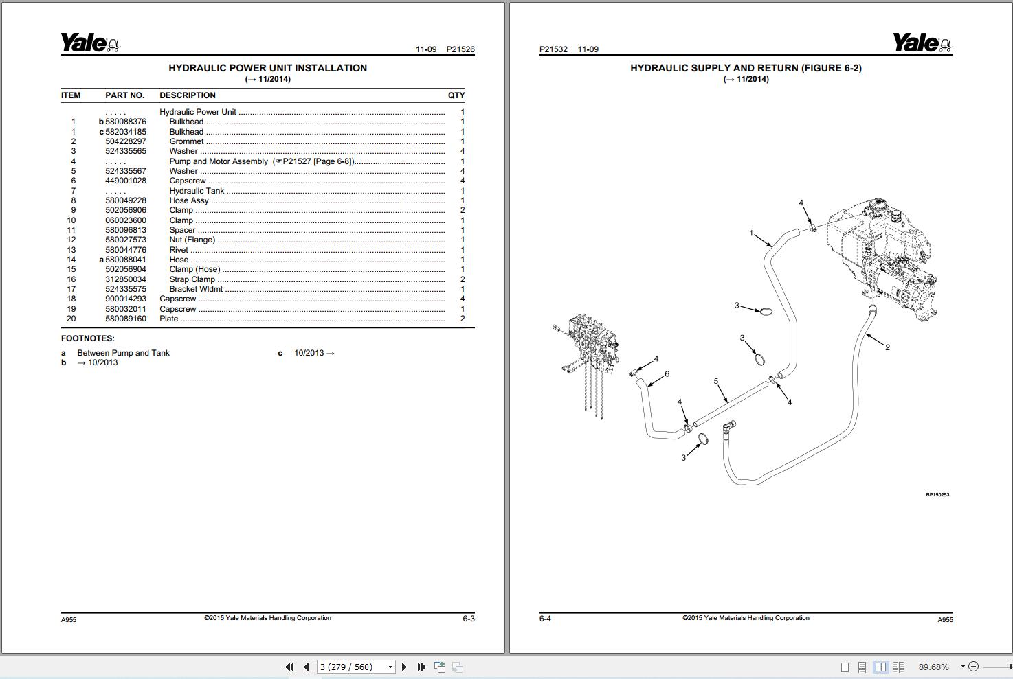 Yale Forklift ERP030VF ERP040VF (A955) Parts Manual (2)