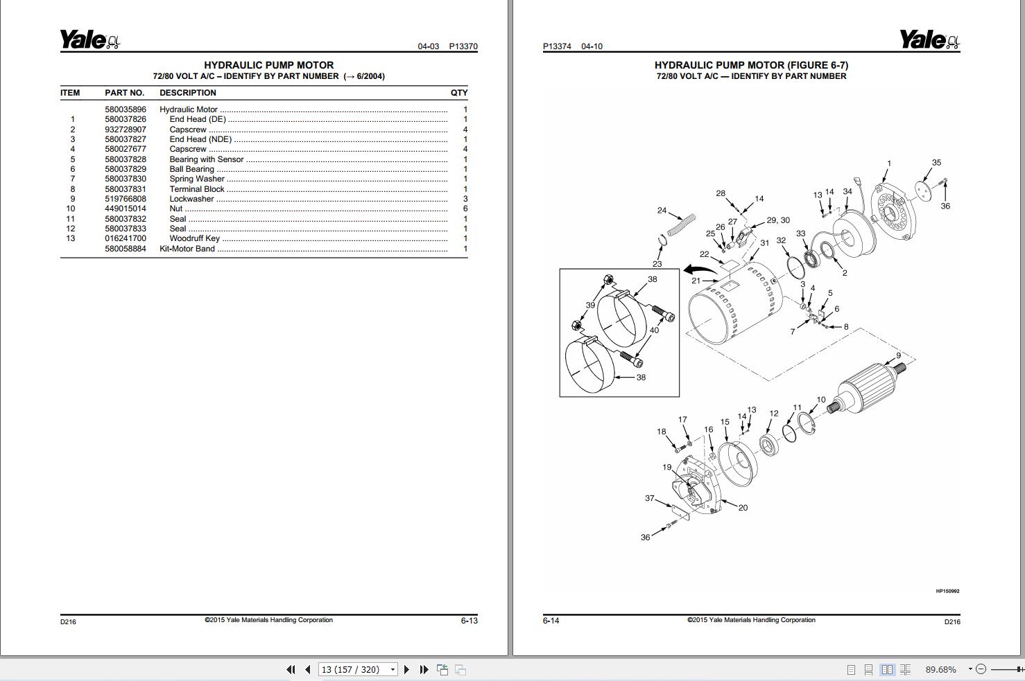 Yale Forklift ERP040DH ERP050DH ERP060DH (D216) Parts Manual (2)