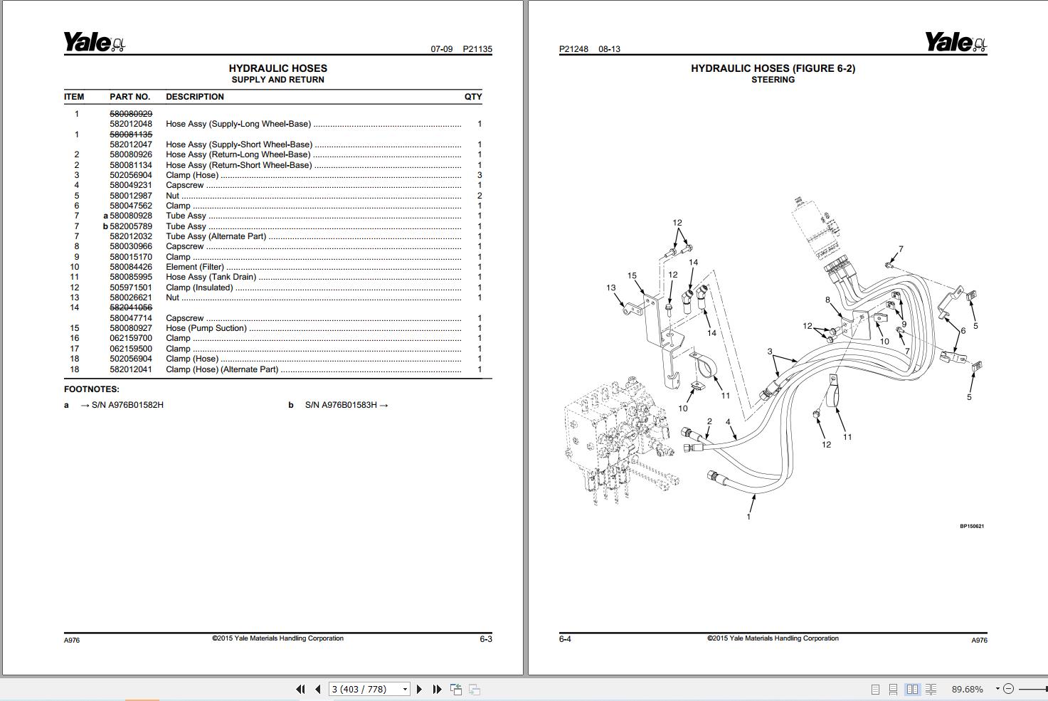 Yale Forklift ERP045VL ERP050VL ERP060VL ERP070VL (A976) Parts Manual (2)