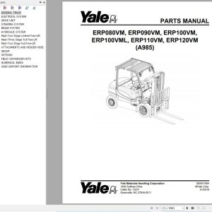 Yale Forklift ERP080VM to ERP120VM (A985) Parts Manual (1)
