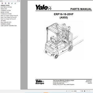 Yale Forklift ERP16VF ERP18VF ERP20VF (A955) Parts Manual (1)