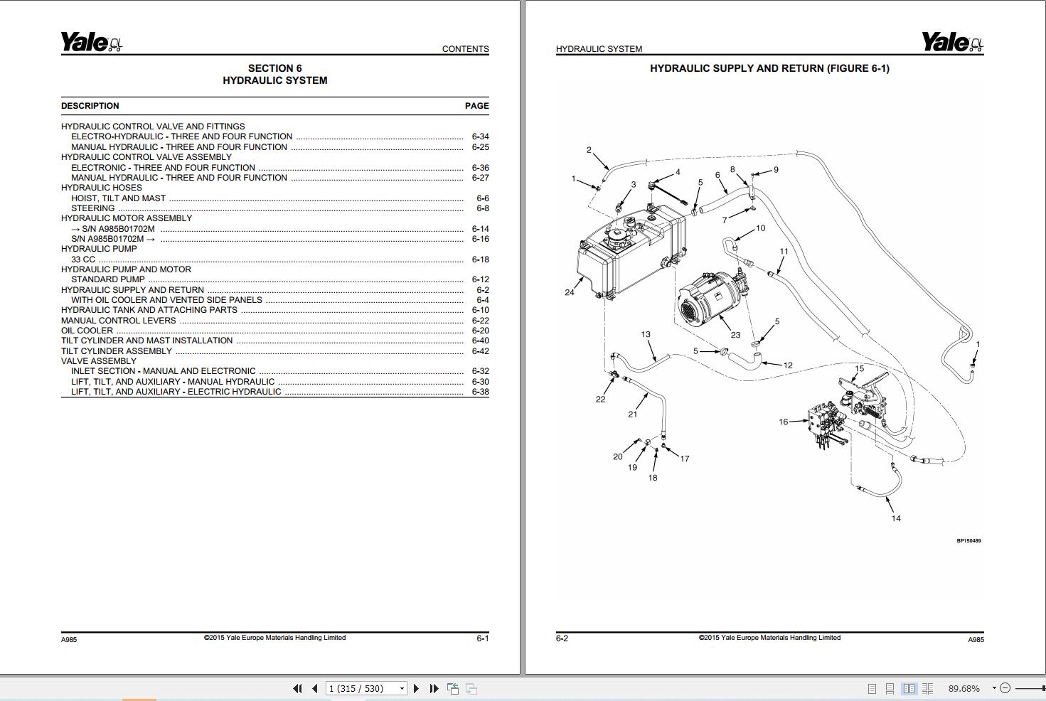 Yale Forklift ERP40VM to ERP55VM6 (A985) Parts Manual (2)