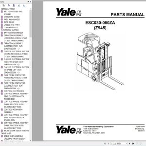 Yale Forklift ESC030 050ZA (Z945) Parts Manual (1)