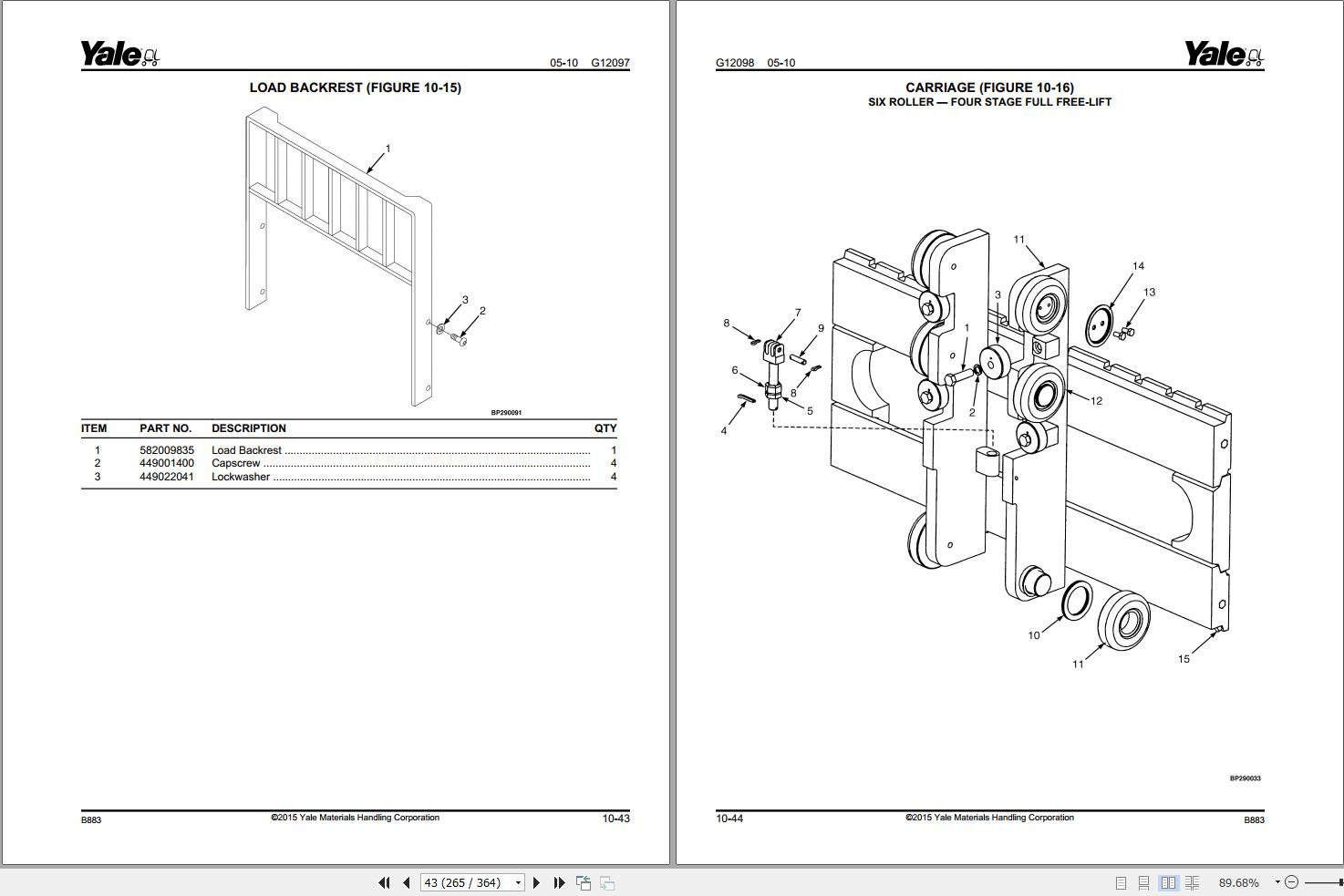 Yale Forklift ESC030 40AC (B883) Parts Manual (2)