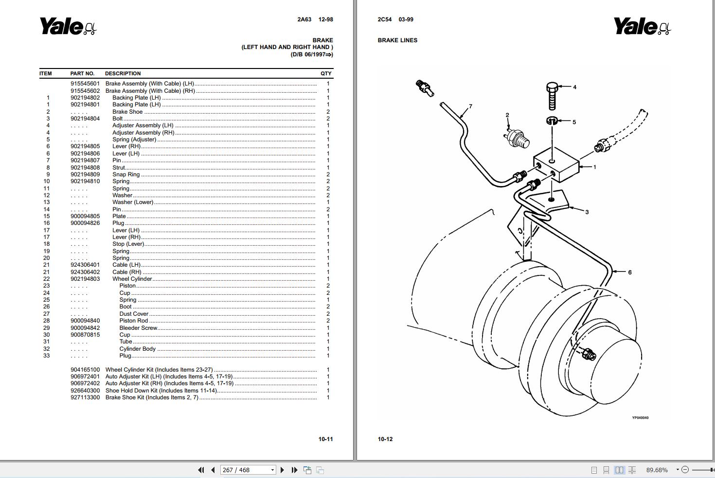 Yale Forklift GC030 040AF GLC030 040AF (A809) Parts Manual (2)