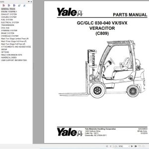 Yale Forklift GC030VX to GLC040SVX (C809) Parts Manual (1)